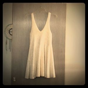 Urban Outfitters Ivory & Gold Mini Dress